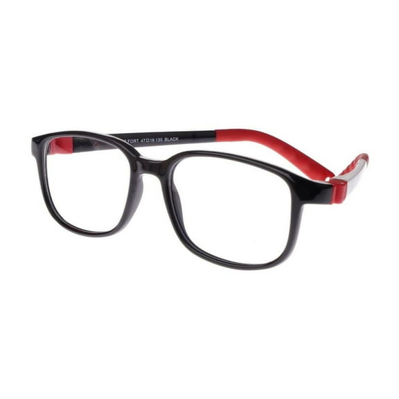 New TOTS Black & Red FORT Eyeglasses for KIDS 47/16/130 with Case & Strap