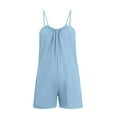 thumbnail image 6 of Leesechin Women's Jumpsuits Summer Casual Breathable Comfortable Sports Solid Color Camisole Jumpsuit Jumpsuit Shorts 2024 Clothes, 6 of 7