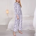 thumbnail image 3 of Daiia Lavender Flowers for Women's Long-Sleeved Pajama Set – Soft & Comfortable Sleepwear Button-Up Pajamas Cozy Lounge Wear-Large, 3 of 7