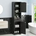 thumbnail image 6 of Walsunny Bathroom Storage Cabinet 64" Tall Wooden Kitchen Cupboard Pantry Cabinet with Doors Shelves Drawer Black, 6 of 8
