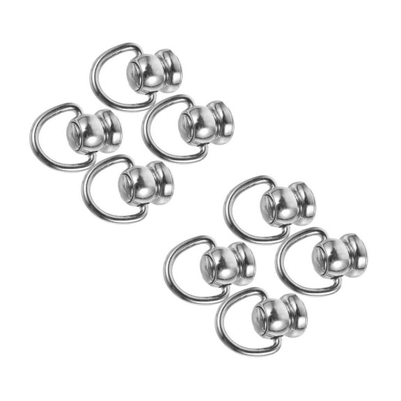 2 Count D Ring Rivets for Purse D-rings Wallet Hardware 1.00X1.00X1.00CM Silver