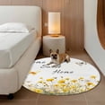 thumbnail image 2 of Spring Yellow Floral Round Area Rug 3Ft Washable Small Circle Rugs for Kitchen Entryway, Farmhouse Country Flower Butterflies Non-Slip Carpet Floor Mats Indoor Outdoor Carpet Runner Home Decor, 2 of 8