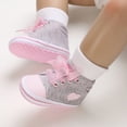 thumbnail image 5 of Siilsaa Shoes Canvas Sneakers Soft Sole High-Top Ankle First Walkers Crib Shoes Grey,5, 5 of 9