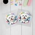 thumbnail image 3 of Funny Watercolor Adorable Maltese Peeking Through Torn Paper Effect Cutout Transfer Sticker Maltese Dog Lover Gifts Idea Transparent Decal Art Decor - 00026, 3 of 5