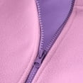 thumbnail image 7 of Girls' Fleece Jacket No Hood Color Block Fashion Warm Polar Sherpa Full Zip Mock Jacket Winter Coats with Pockets (8 Years, Pink), 7 of 7