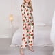 thumbnail image 3 of Fotbe Strawberry Floral Conjunto de Pijama de Manga Larga para Mujer con Estampado, Ropa de Dormir de 2 Piezas, Conjunto de Casa Suave y Cómodo con Bolsillos-Small, 3 of 7