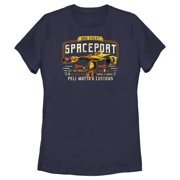 Women's Star Wars: The Book of Boba Fett Peli Motto's Customs  Graphic Tee Navy Blue 2X Large