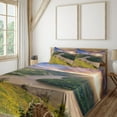 thumbnail image 2 of Ambesonne Nature Fitted & Top Sheet Set with Shams, Rising Sun Calm River, Multicolor, 2 of 5
