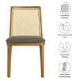 thumbnail image 3 of Side Dining Chair, Gray, Fabric, Wood, Rattan, Bar Pub Cafe Bistro Dining Kitchen Hospitality Restaurant, Modern Contemporary, HB37083, 3 of 9