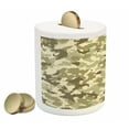 thumbnail image 2 of Camo Piggy Bank, Old Fashioned Camouflage Pattern Classical Jungle Survival Theme, Ceramic Coin Bank Money Box for Cash Saving, 3.6" X 3.2", Pale Green Army Green, by Ambesonne, 2 of 4