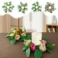 thumbnail image 1 of Vela De Simulación Guirnalda de flores artificiales multicolor con forma de candelabro y peonías para decoración de mesas de bodas y fiestas (rosa claro, 1 pieza) Rkxzt, 1 of 9