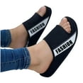 thumbnail image 2 of Sandalias planas de tela de verano, zapatillas de plataforma de bloque de Color con letras y punta abierta para exteriores, cómodas e informales a la moda para mujer Wmkox8yii  ytu7702, 2 of 5