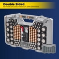 thumbnail image 3 of Battery Daddy Storage & Organizer Case w/Tester, Stores & Protects Up to 180 Batteries, Double-Sided, Clear Locking Lid, Secure Latches & Portable Carrying Handle- Warm Grey (Batteries Not Included), 3 of 9