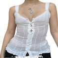 thumbnail image 1 of Débardeurs en Dentelle pour Femmes Sans Manches Ourlet Camisole, 1 of 9