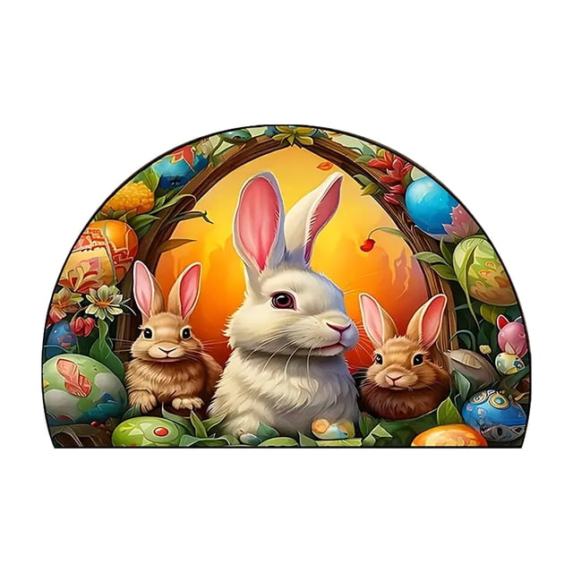 TIELUTT Easter Wooden Set Colorful Egg and Bunny Figurines For Festive Home Decoration Living Room Rugs Modern Comfiest Blanket Blankets and Throws en Girls Blanket Not Blanket