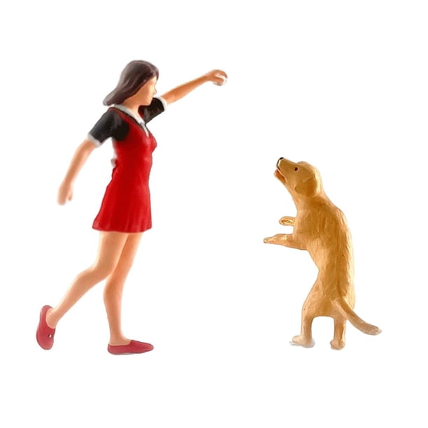 Mini 1:64 de entrenamiento para mascotas, personaje de de rojo Sunnimix escena personas figura