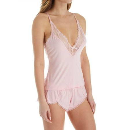 

Women s Seven til Midnight 10608 Knit Lace Camisole Sleep Set (Heather Pink 1X-2X)