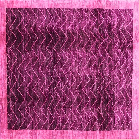 Ahgly Company Indoor Square Abstract Pink Contemporary Area Rugs, 4' Square
