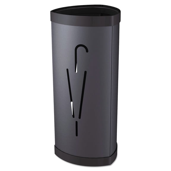Alba PMTRIA2N 10.25 in. x 10.25 in. x 23.67 in. Triangular Steel/Plastic Umbrella Stand - Black