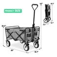 thumbnail image 4 of CL.HPAHKL Collapsible Wagon Cart Foldable Garden Wagon Cart Utility Wagon with All-Terrain Wheels, Grey, 4 of 7