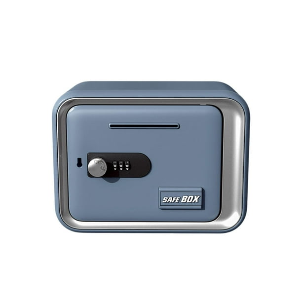 Caja de ahorros con contraseña, versátil, creativa y práctica, para guardar dinero. Azul