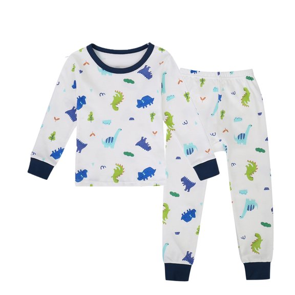 FAOWME Child Boys Girls Cotton Blend Outfit Sets Long Sleeve Tops With Long Pants 2 Piece Clothes Sets Holiday O-Neck Dailywear