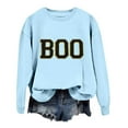 thumbnail image 4 of Women's Crewneck Sweatshirts Long Sleeve Boo Letter Printed Halloween Tops Gothic Fall Pullover Clothes 2025, 4 of 4