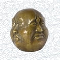 thumbnail image 3 of Buddha Head Statue Four Faces Pleasure Anger Sorrow Joy Brass Home Decor Lucky Gift, 3 of 7