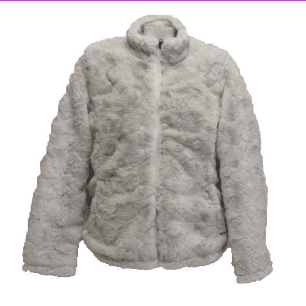 Sizes NWT Nicole Miller Women's Reversible Plush Faux Fur Full Zip Jacket