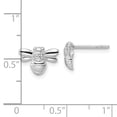 thumbnail image 2 of FJC Finejewelers 925 Sterling Silver Button ated Polished CZ Bumble Bee Post Earrings 7 x 11 mm, 2 of 6