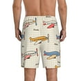 thumbnail image 3 of Easygdp Striped Vintage Planes Men's Short Pajama Pants, Sleep Shorts, Household Pants, Casual Pants with Pockets - 4X-Large, 3 of 9