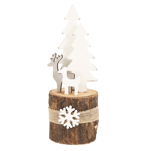 Centro Comercial Navideño Ventana Mesa Artesanía De Madera Base De Madera Maciza Decoración Navideña Con Copos De Nieve Adornos Navideños De Madera Para El Árbol De Navidad