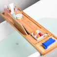 thumbnail image 2 of DOLITY Plateau de Baignoire Extensible 29.53-37.4 Pouces Support pour Tablette Support de Baignoire, 2 of 8