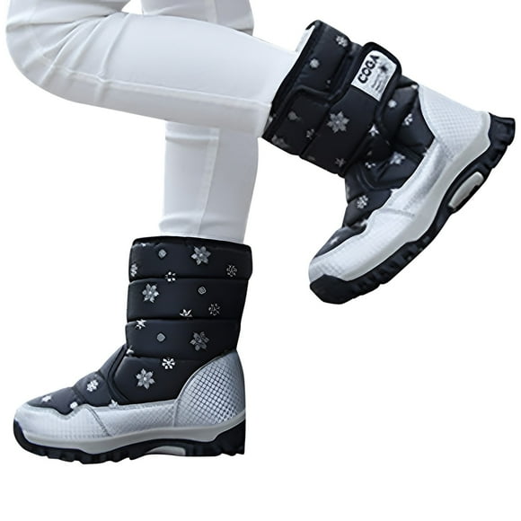 NIJNFCLOTH Girls' Boots Children Snow Boots Shoes Winter Boots Fashion Kids Shoes Students Sneakers Boot Girls Winter Boots Size:10.5