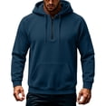 thumbnail image 2 of BVOFAR Mens Hooded Sweatshirt Winter Fleece Full Zip Jackets Quarter Zip Pullover Long Sleeve Outerwear with Multi Pockets Navy XXXL, 2 of 7