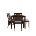 thumbnail image 5 of Home Design Ouray 6-Piece Dining Set, Brown - Wood Grain Embossed, Rectangular Table with Split Top, Ladder Back Chairs, Upholstered Bench, 5 of 28