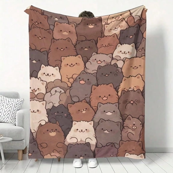 HELLOYOUNG Flannel Throw Blanket Soft Plush Lightweight All-Season Geometric Print Cozy for Sofa Bed Travel Camping Office Nap Durable Home Decor Gift Mixed Colors