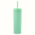 thumbnail image 1 of Tumbler with Lid And Straw Slim Plastic Tumbler - Double-Wall Insulated Cup with Lid for Coffee/Water (450Ml Travel Mug)Tumbler with Lid And Straw for Outside, 1 of 4