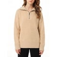 thumbnail image 5 of Arshiner Girls Half Zip Turtleneck Sweatshirt Chunky Knit Drop Shoulder Loose‑Fit Quarter Zip Long Sleeve Pullover Sweater | Casual Warm Fall Winter Fashion Clothes for Teen Girls for 7-16 Years, 5 of 8