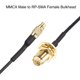 thumbnail image 2 of Conector MMCX macho a hembra RP-SMA de panel, cable coaxial de antena pigtail RF1.37 de baja pérdida, adaptador coaxial RF, 2 pulgadas, 1 pieza de 6 pulgadas, 2 of 4