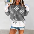 thumbnail image 3 of KZKR Women Crewneck Sweatshirt Christmas Snowflake Print Casual Loose Pullover Plus Size, 3 of 3