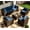 Dark Brown Rattan & Navy Blue Cushions, variant on 7 Piece Patio Furniture Set, Wicker Patio Conversation Sets, Outdoor Sectional Furniture with Tempered Glass Table, for Backyard, Deck, Garden, Dark Brown Rattan & Peacock Blue Cushions