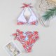 thumbnail image 4 of Trajes de baño para mujer, Trajes de baño para mujer, Traje de baño estampado con cordones y abertura, Conjunto de traje de baño para mujer, 4 of 7