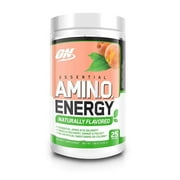 Optimum Nutrition Amino Energy Naturally Flavored Pre Workout + Essential Amino Acids, Peach Tea, 25 Servings