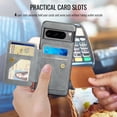 thumbnail image 6 of Compatible for Google Pixel 8 Pro Wallet Case,[Support MagSafe Wireless Charging] Back Flip Magnetic Leather Phone Cover with Detachable RFID Blocking Card Holder For Google Pixel 8 Pro,Gray, 6 of 12