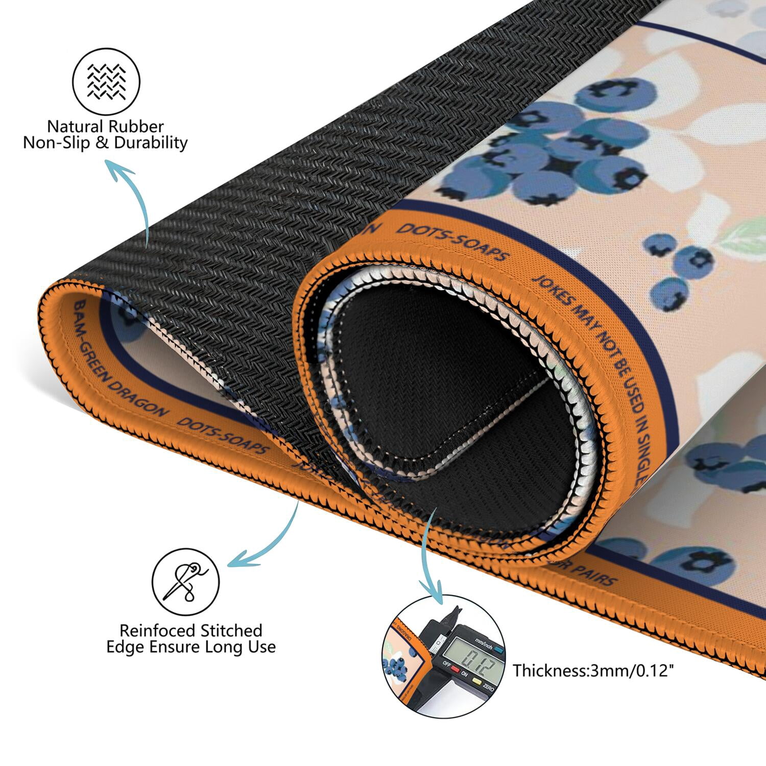 Floral Mahjong Mat with Rules, 31.5*31.5in Anti Slip American Mahjong Mat for Table, Noise Reduction, Neoprene Mah jongg Mats with Carrying Bag & 3 Dices, Mahjong Set Gift, Board Tile Games Mats