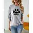 thumbnail image 2 of XCHQRTI Dog Mom Sweatshirt Women Dog Paw Pullover Graphic Long Sleeve Drop Shoulder Sweatshirt Top, 2 of 4