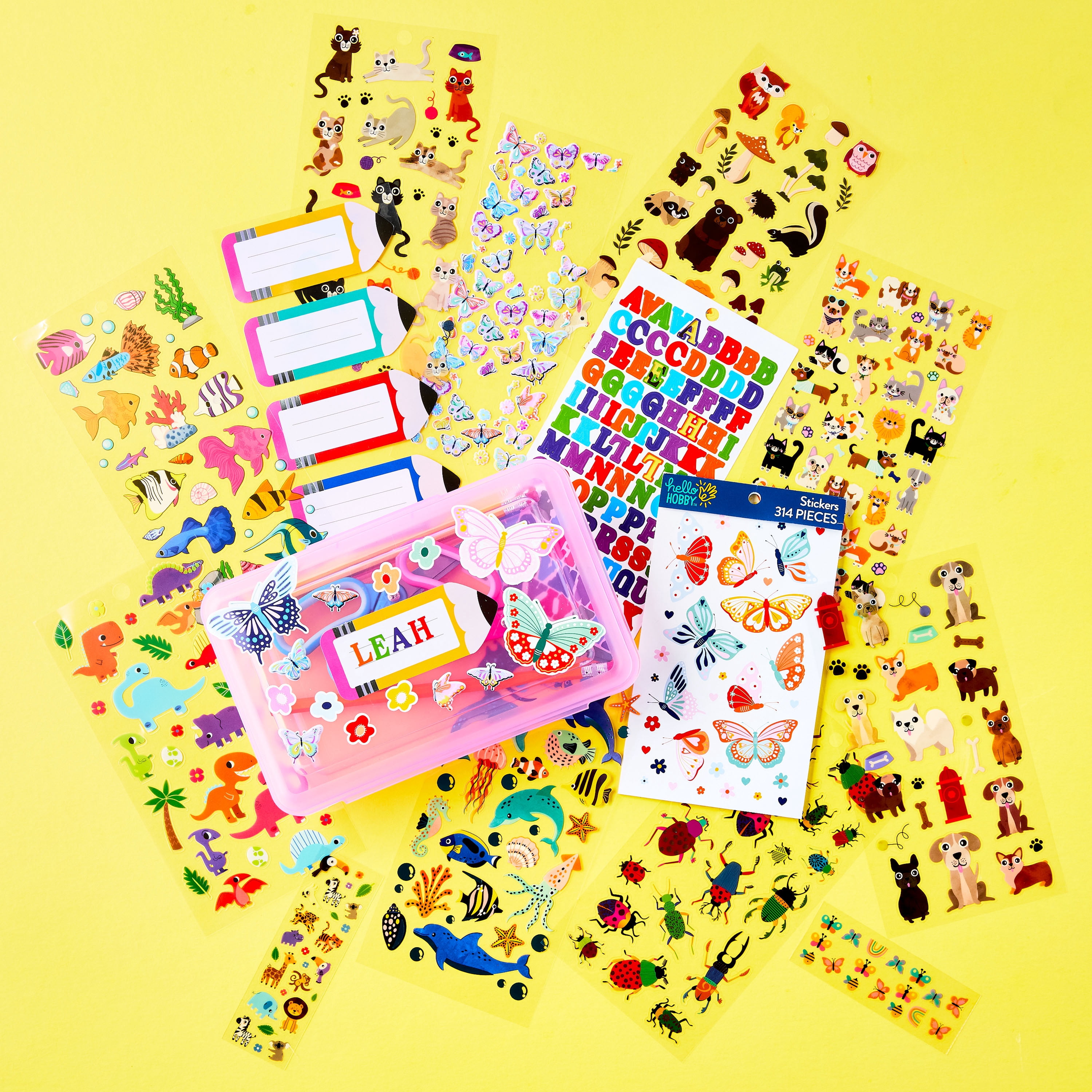 Hello Hobby Multicolor Butterfly Mini Puffy Designer Stickers, 67 Count