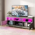 thumbnail image 5 of Dextrus TV Cabinet with Storage, LED Lights, and Power Outlet, TV Stand for Living Room, Bedroom, or Apartment, Accommodate 65 Inch TVs, Washed Gray, 5 of 9