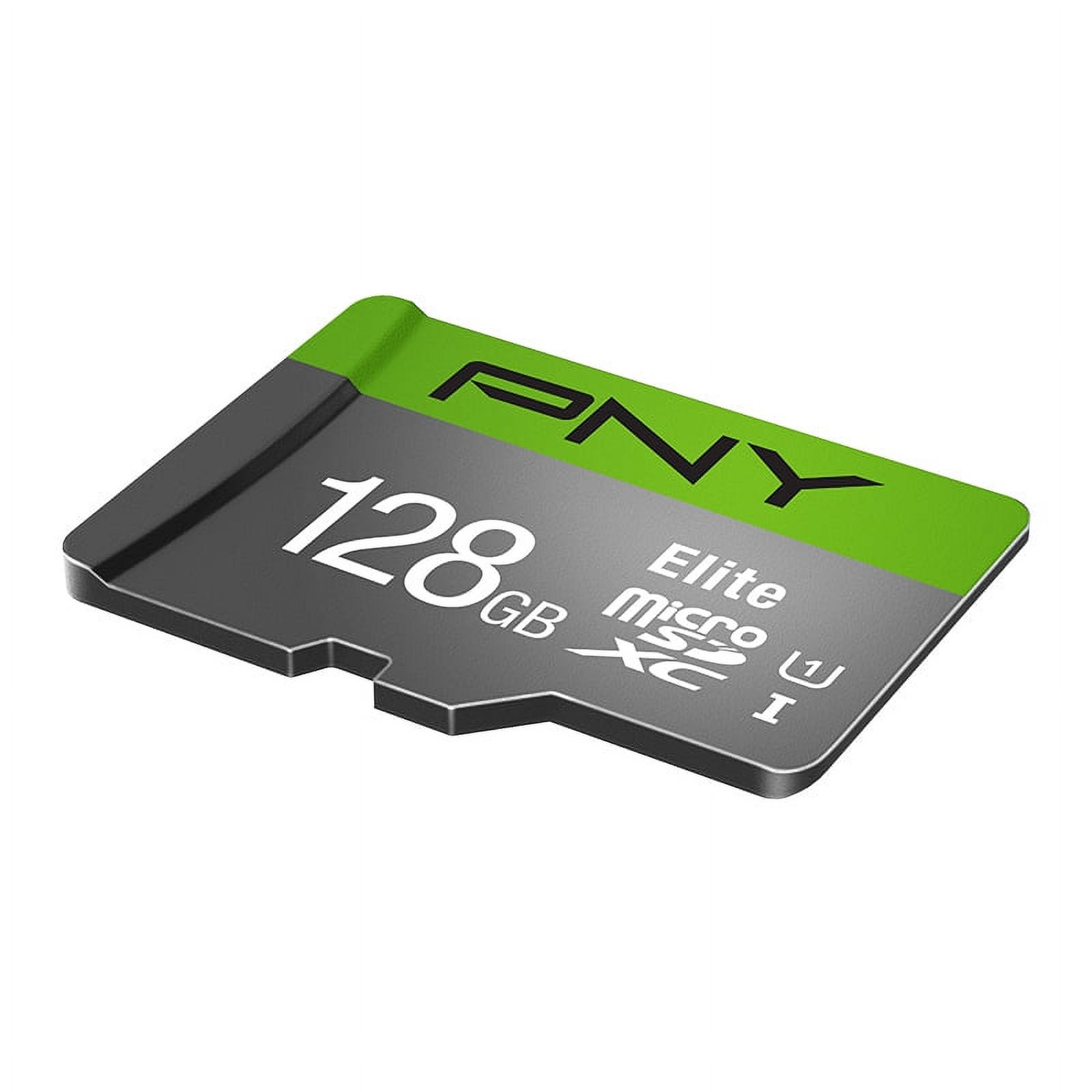 PNY 128GB Elite Class 10 U1 microSDHC Flash Memory Card - 100MB/s read, Class 10, U1, Full HD, UHS-I, micro SD - image 2 of 8